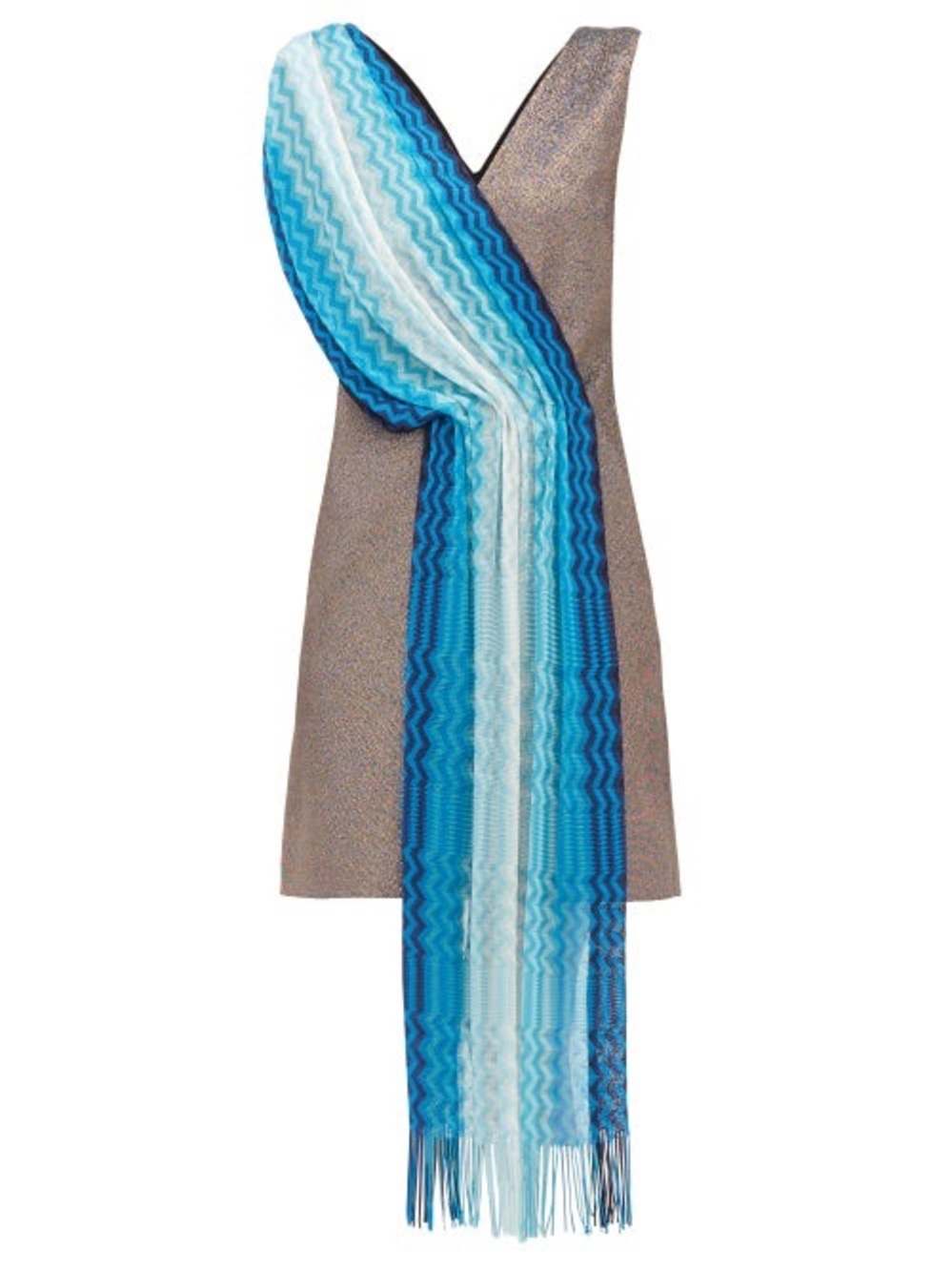 Missoni Vintage Blue Scarf Lamé Mini Dress (Us 4)